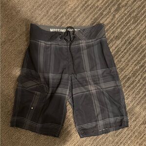Mossimo Supply Co. Men's Gray Plaid Swim Shorts